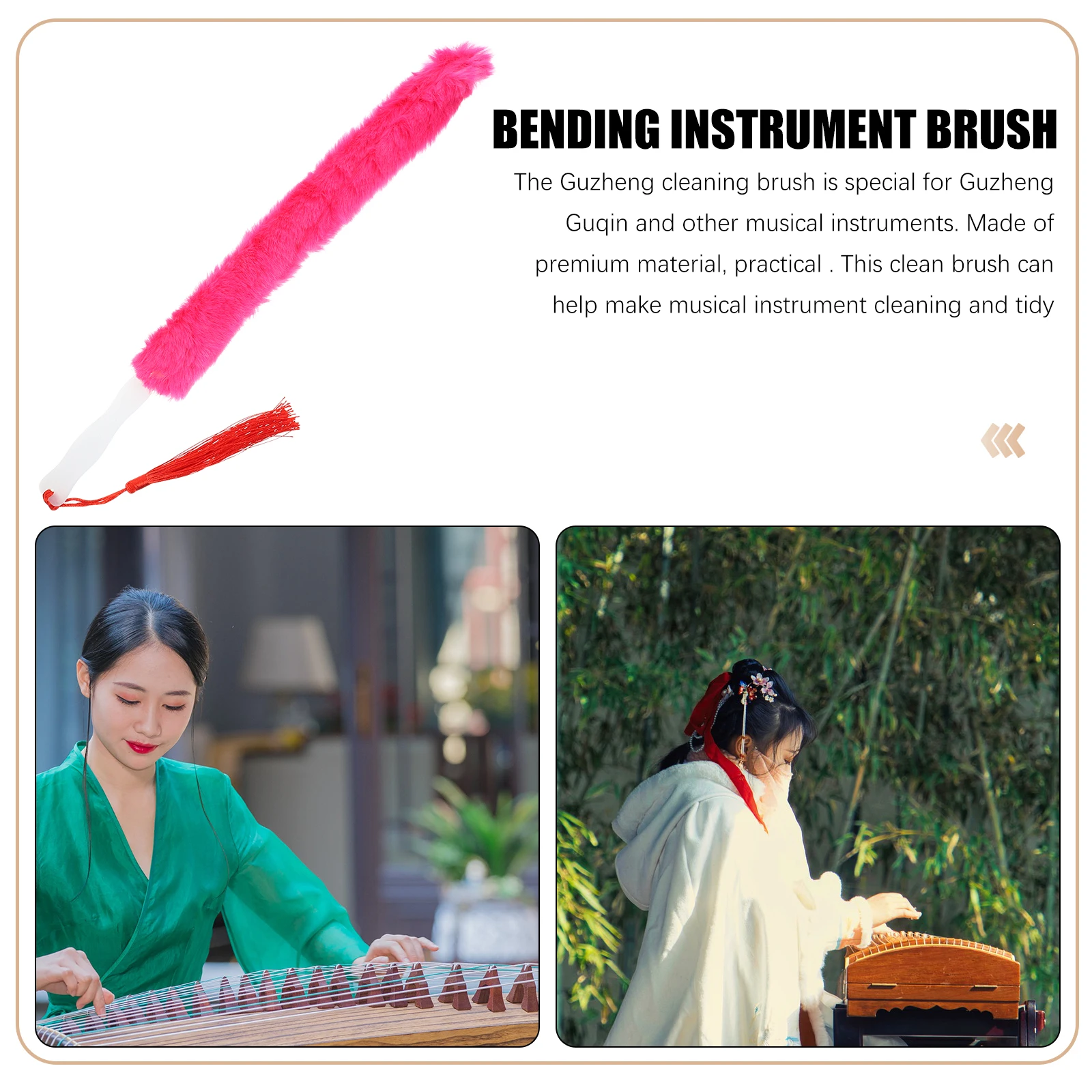 

Guzheng Cleaning Brush Instrument Cleaner Chinese Zither Artificial Fiber Musical