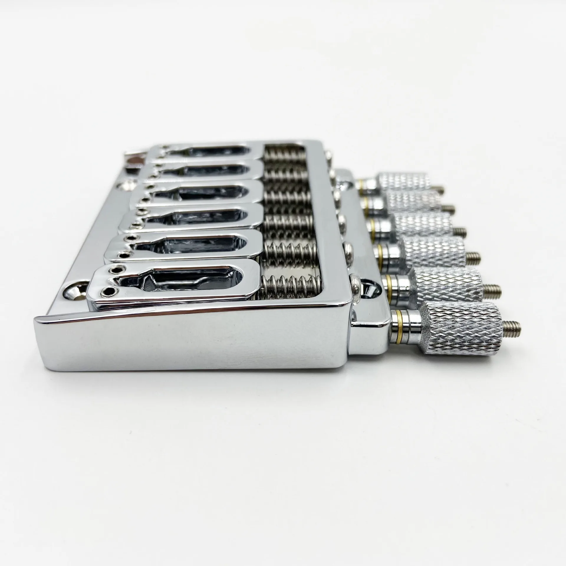 6-String Headless Guitar Fixed Bridge Zinc Alloy Tailpiece with Compensated Saddles for Headless Electric Guitar Replacement