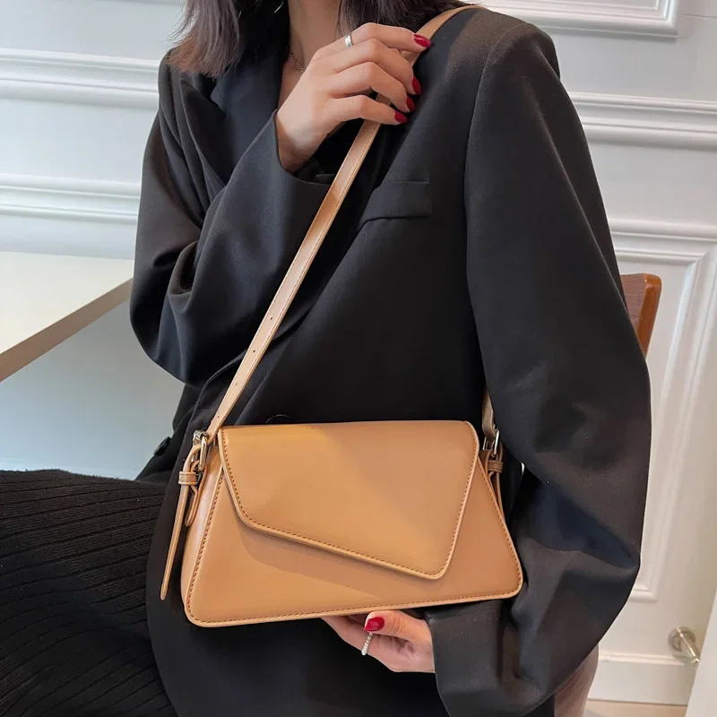 Irregular Flap Small PU Leather Underarm Crossbody Bags Fashion Summer Office Ladies Handbags for Women Shoulder Side Bag