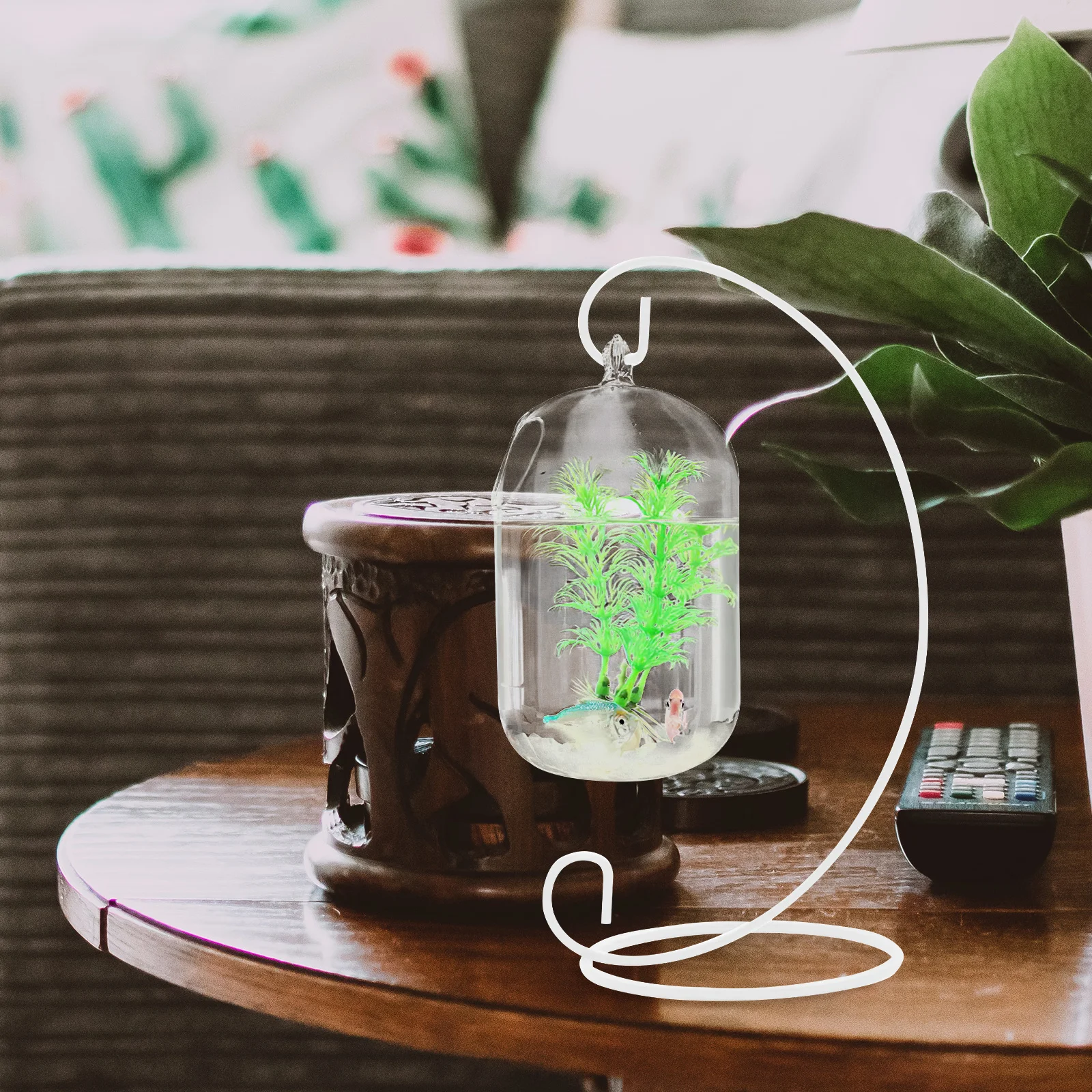 

Small Transparent Hanging Glass Fish Tank Aquarium Flower Plant Vase Decorative Glass Bowl Fish Tank Decorative V Ast