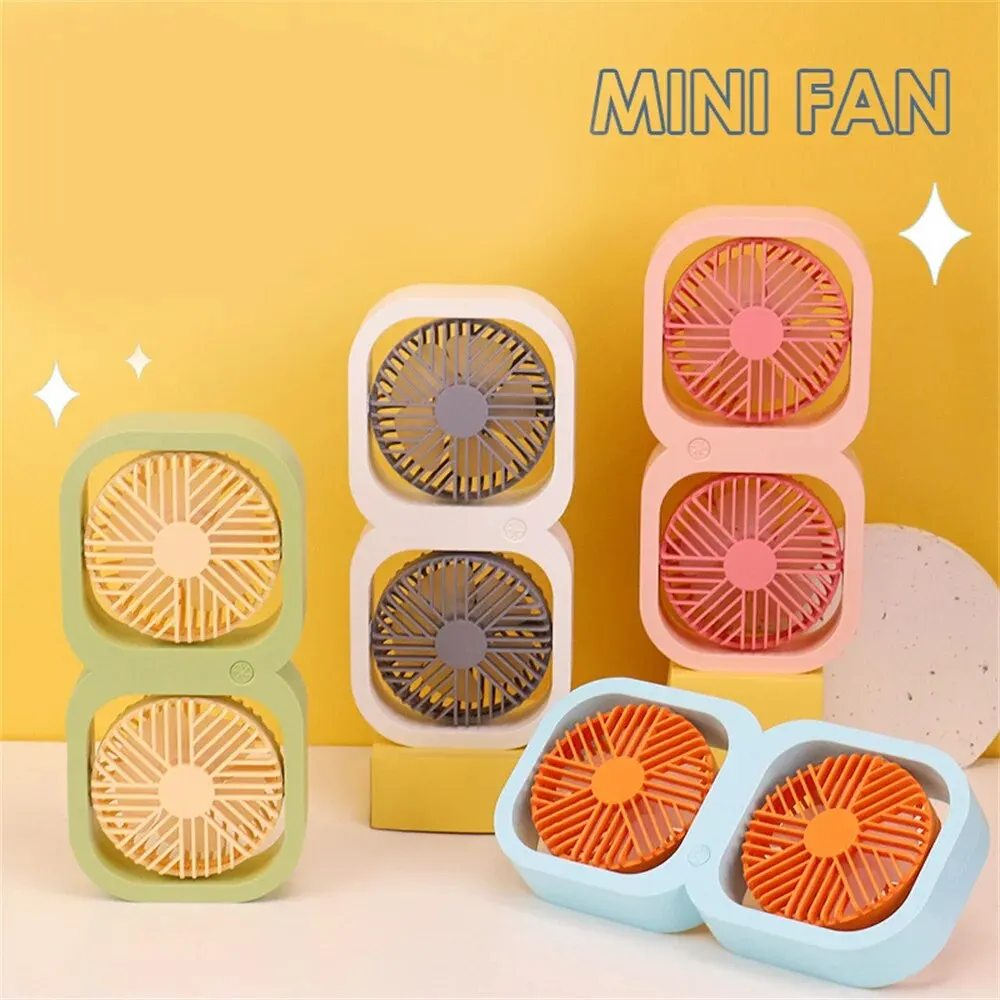 Mini Fan Double-head Desktop Fan Handheld Silent Cooling Fan Desktop Bedroom Desktop Fan Portable Small Fan Creative Mini Fan