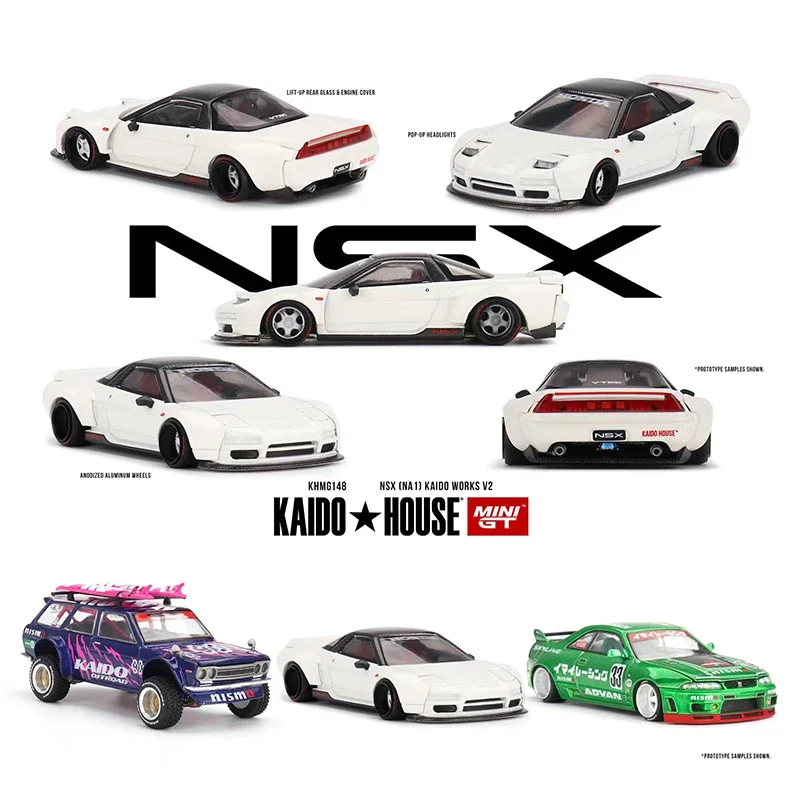 MINIGT KHMG150 متوفر 1:64 Skyline GTR R33 Imai Racing V1 غطاء محرك السيارة القابل للفتح دييكاست نموذج سيارة Kaido House #3