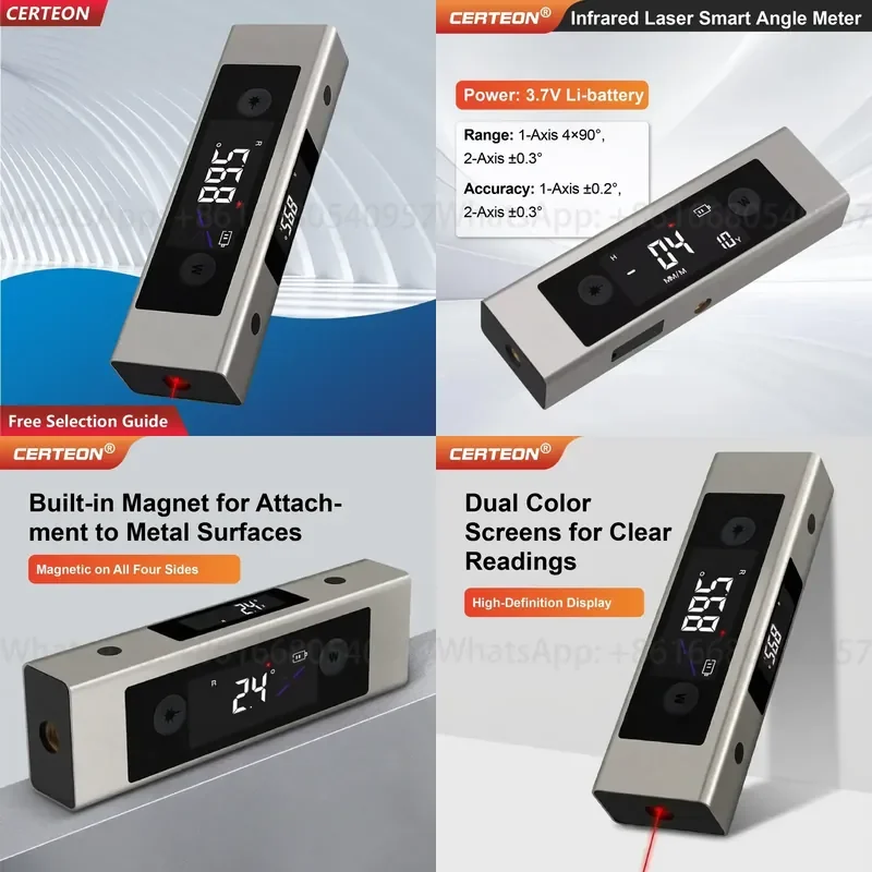 Digital Level Inclinometer Dual Axis LCD Protractor Angle Finder Tool Model XYD200 Portable