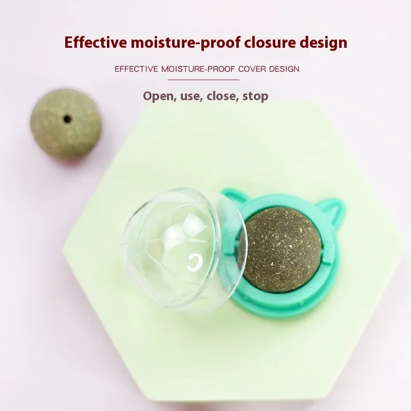 Rotating Cat Mint Ball New Cat's ears (Steamed cat-ear shaped bread) Pet Molar Toy Interactive Lickle Pet Products view 3