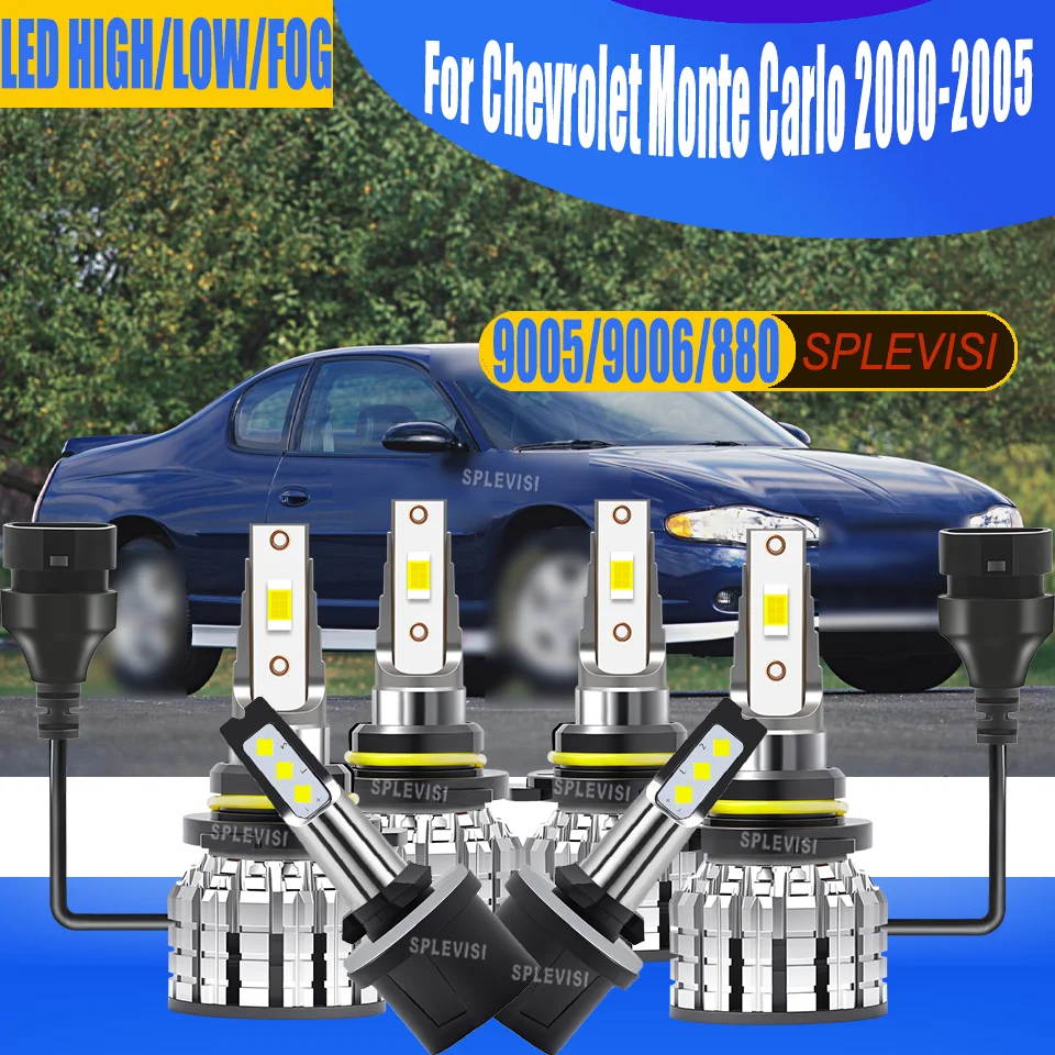 

Energy Saving - LED Headlight 9005 High 9006 Low 880 Foglight Bulb Set For Chevrolet Monte Carlo 2000 2001 2002 2003 2004 2005