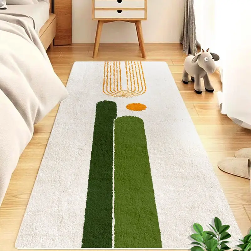 Fluffy Carpet For Bedroom Soft Bed Bedside Rugs Plush Long Area Floor Mat Nordic Style Non Slip Rug  Imitation Cashmere Mat Home