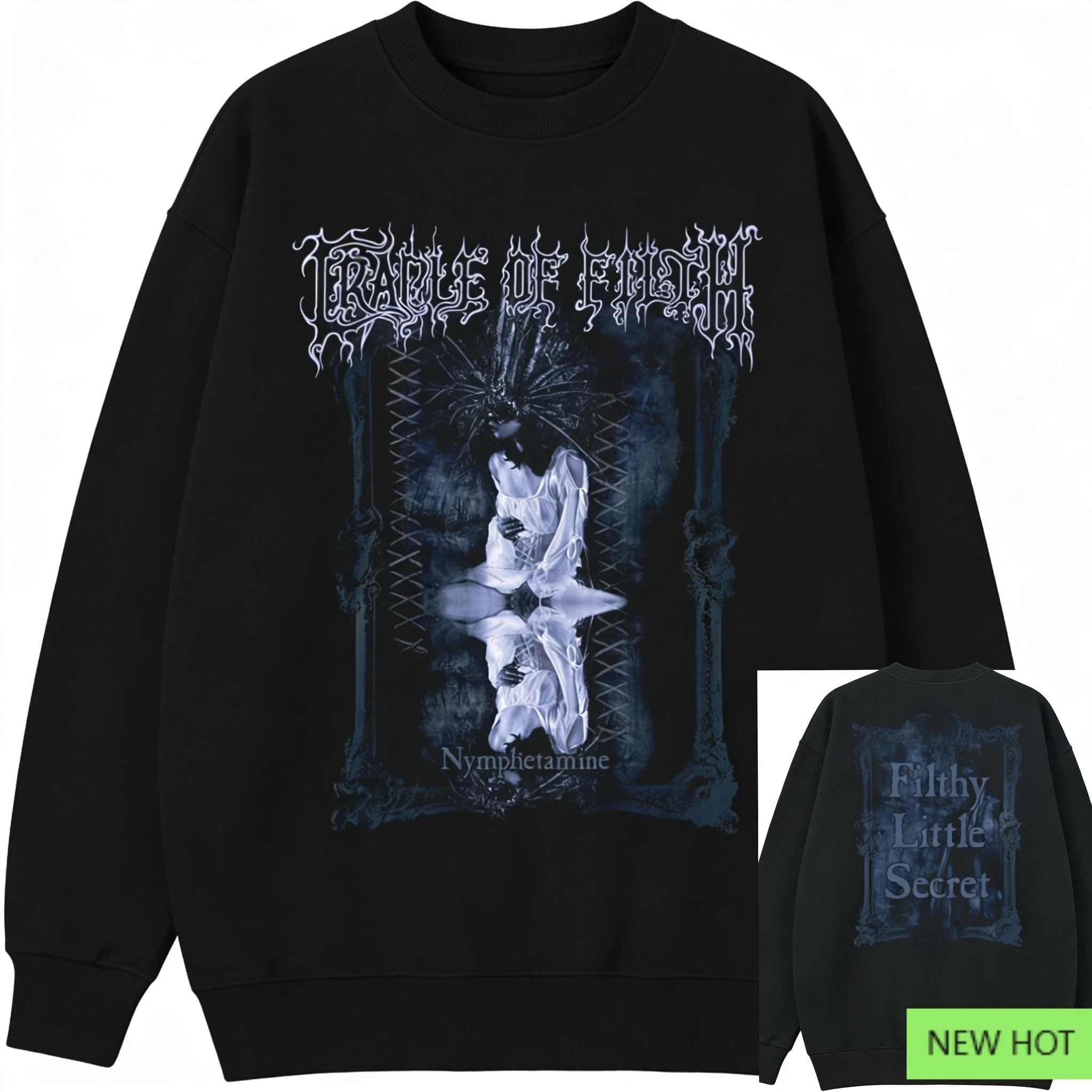 

Толстовка Cradle of Filth Nymphetamine, черный металлический верх, идеально подходит для фанатов, которые любят готической иллюстрации и стиль из темного металла