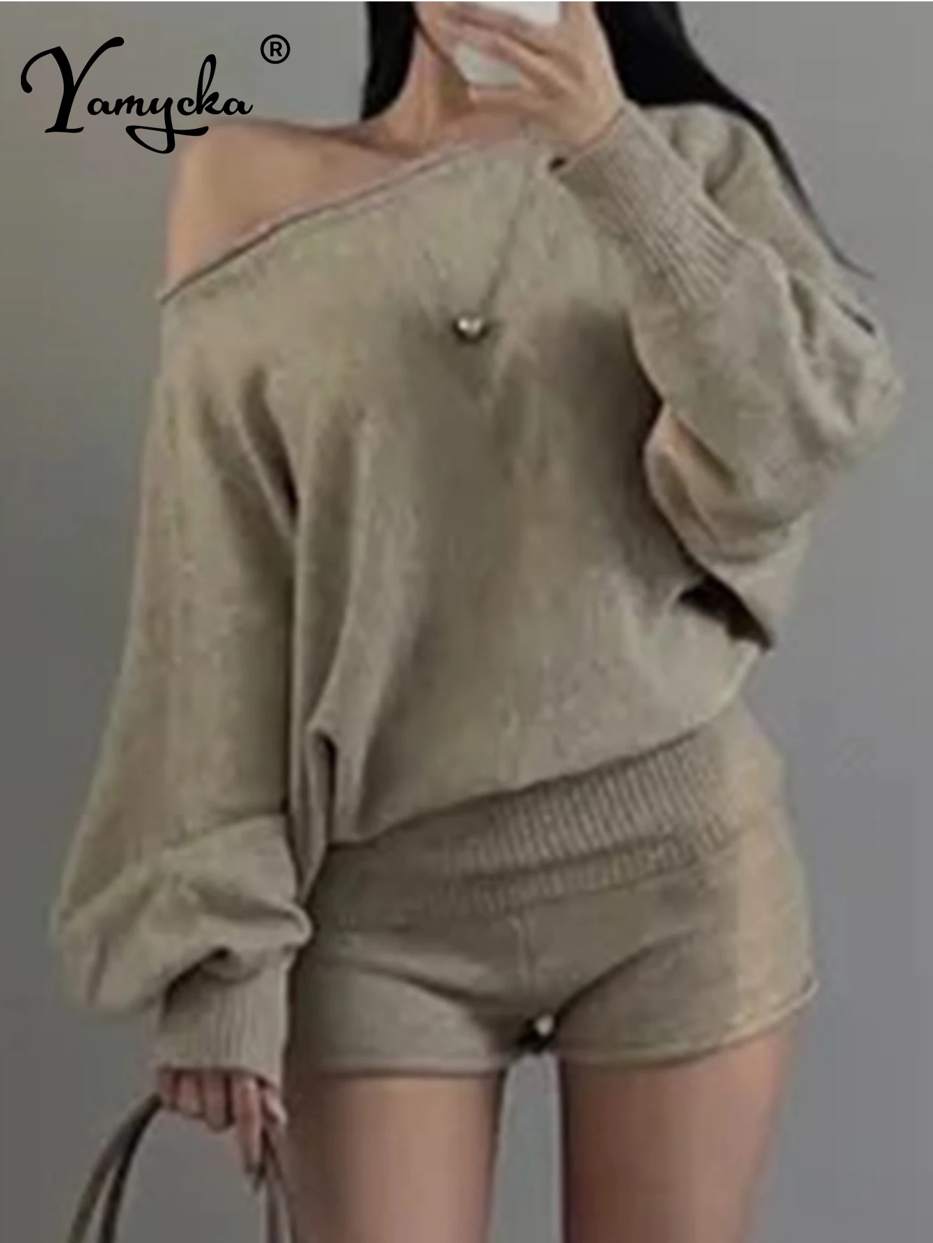 Sexy vintage knit sweater jumpsuit women long sleeve jumpsuits rompers for woman clothing retro elegant party playsuit shorts HL