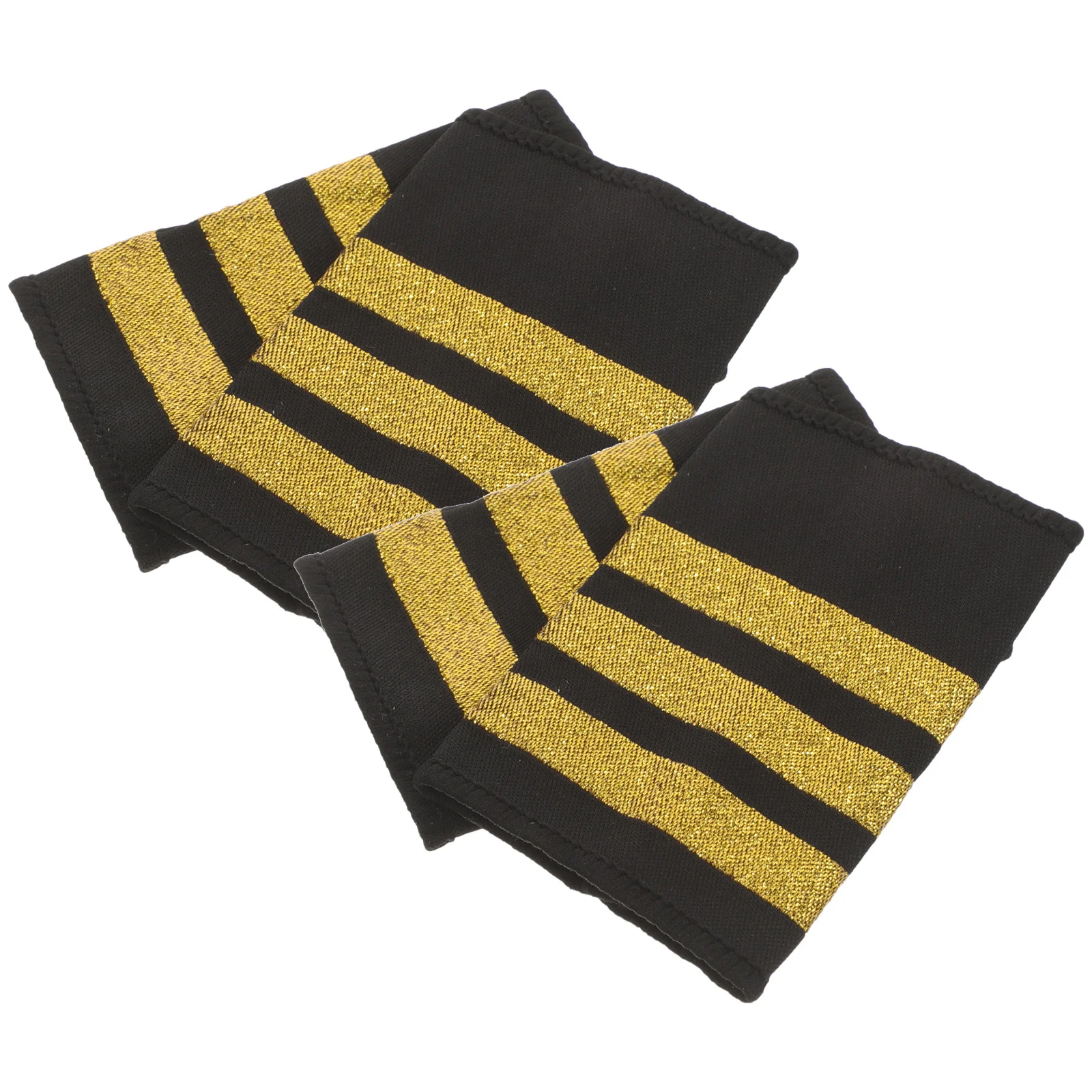 

2Pairs 3 Bars Captain Shoulder Boards Pilot Epaulets for Airline Uniforms Aviation Badges Cosplay Stage Performance Clothing