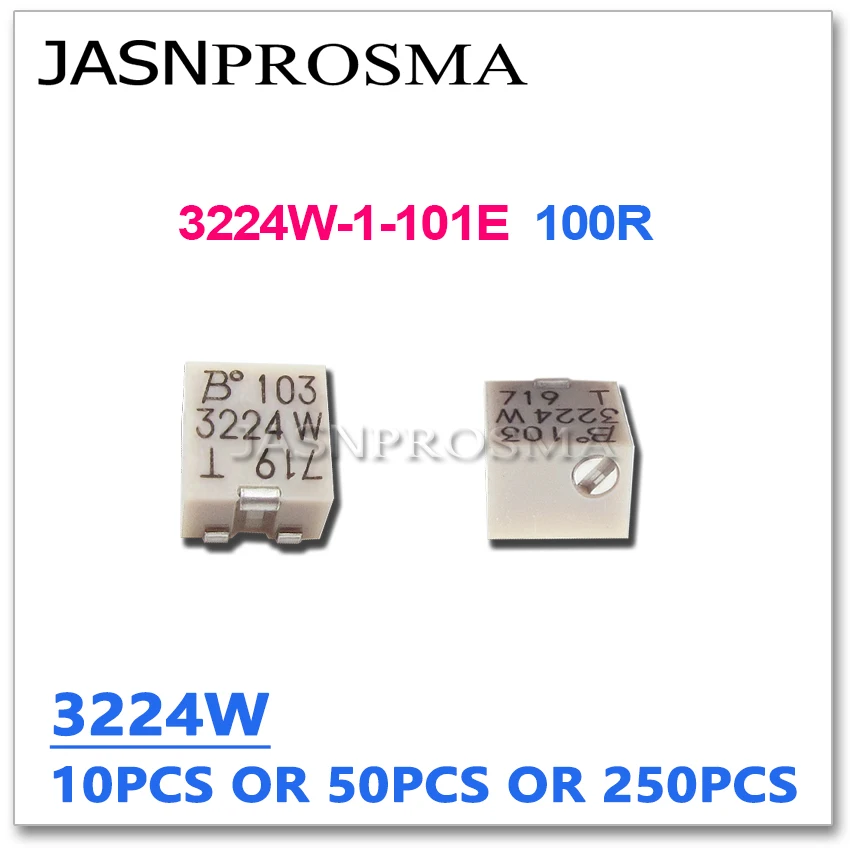 

JASNPROSMA 10PCS 50PCS 250PCS 3224W-1-101E 3224W 3224 100R 101 OHM Original SMD CHIP Adjustable Trimmer Potentiometer resistor