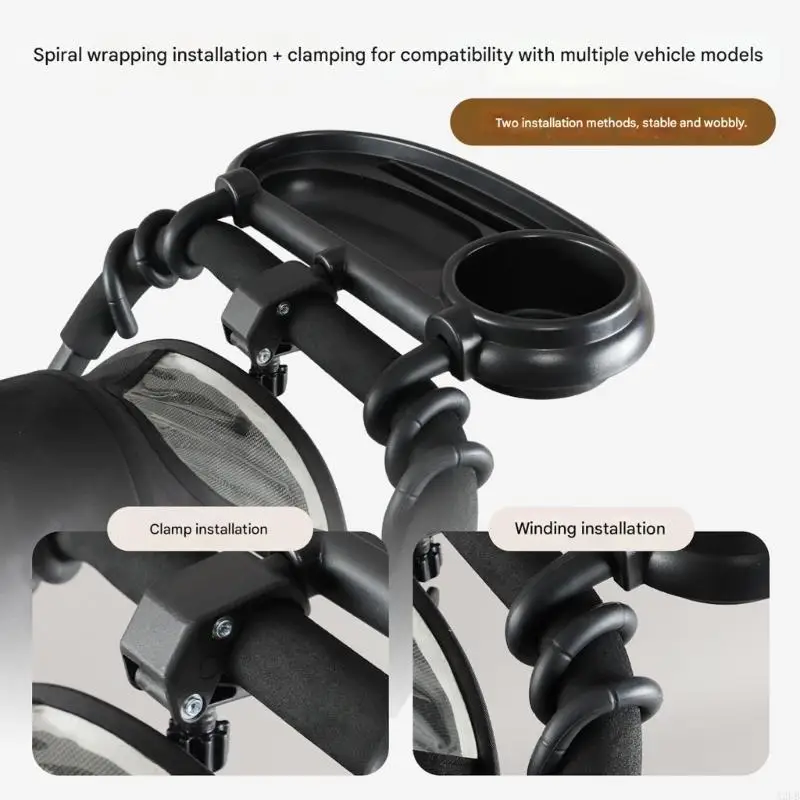 Universal Baby Strollers Tray with Cup Phone Holder Easy Installation For Safe And Convenient Feeding During Travel A2UB