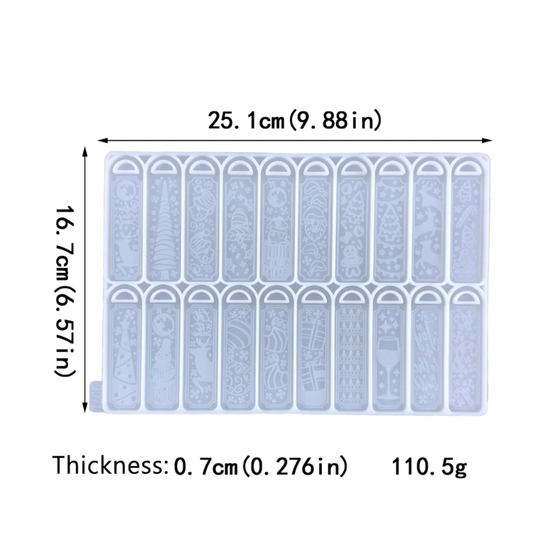 DIY Christmas Bookmarks Collection Keychain Silicone Epoxy Mold DIY Necklace Pendant Mould for Christmas Gift Craft Dropsale