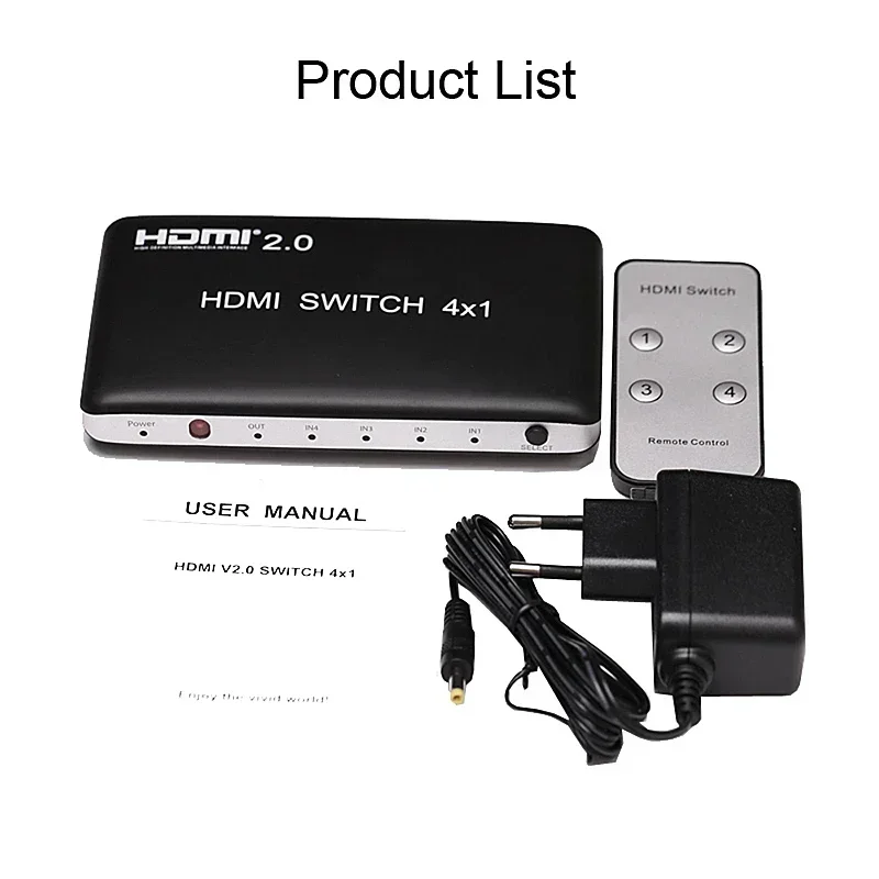 

4K 60hz HDMI Switch 7x1 4x1 3x1 HDMI 2.0 Switcher Video Converter HDR 3D 3 4 7 In 1 Out for PS4 PS5 DVD Camera PC To TV Monitor