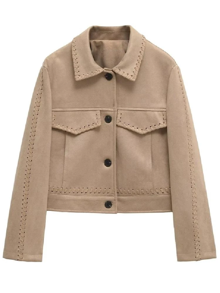 Chaqueta de Punto Casual a la Moda con Efecto de Terciopelo, Novedad de Primavera/Verano para Mujer, Diseño Sensacional, Pren...