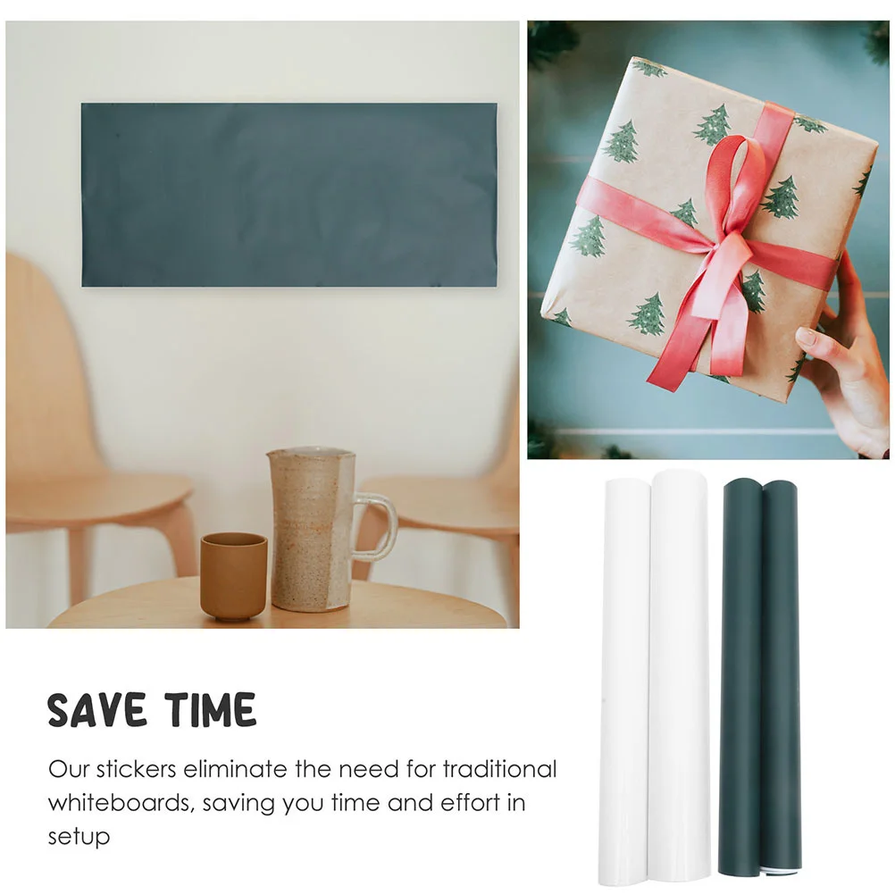 

2Pcs Dry Erase Sticker Peel and Stick Whiteboard Paper for Smooth Surfaces Reusable Writing Board for Home School Office