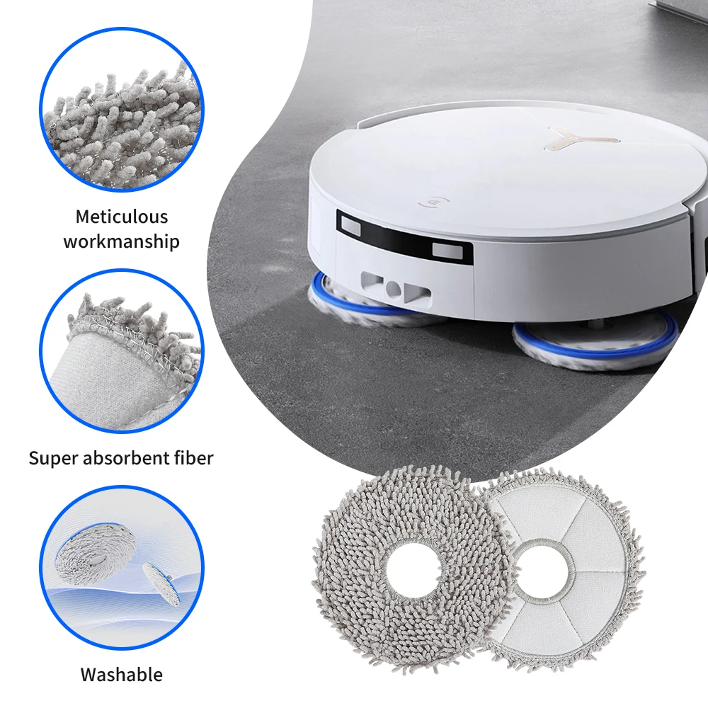 Mop Pad For ECOVACS Deebot X1 Omni X2 Omni T30 Pro Omni X1 X2 T5 T50 T10 T20 Omni T30s combo Mop Cloth Robot Vacuum Cleaner view 6