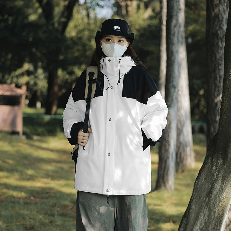 

New Patchwork Tactical Jacket Women Outdoor Mountaineering Windproof Coat Men Zipper Pocket Waterproof Windbreaker Outwear Coats