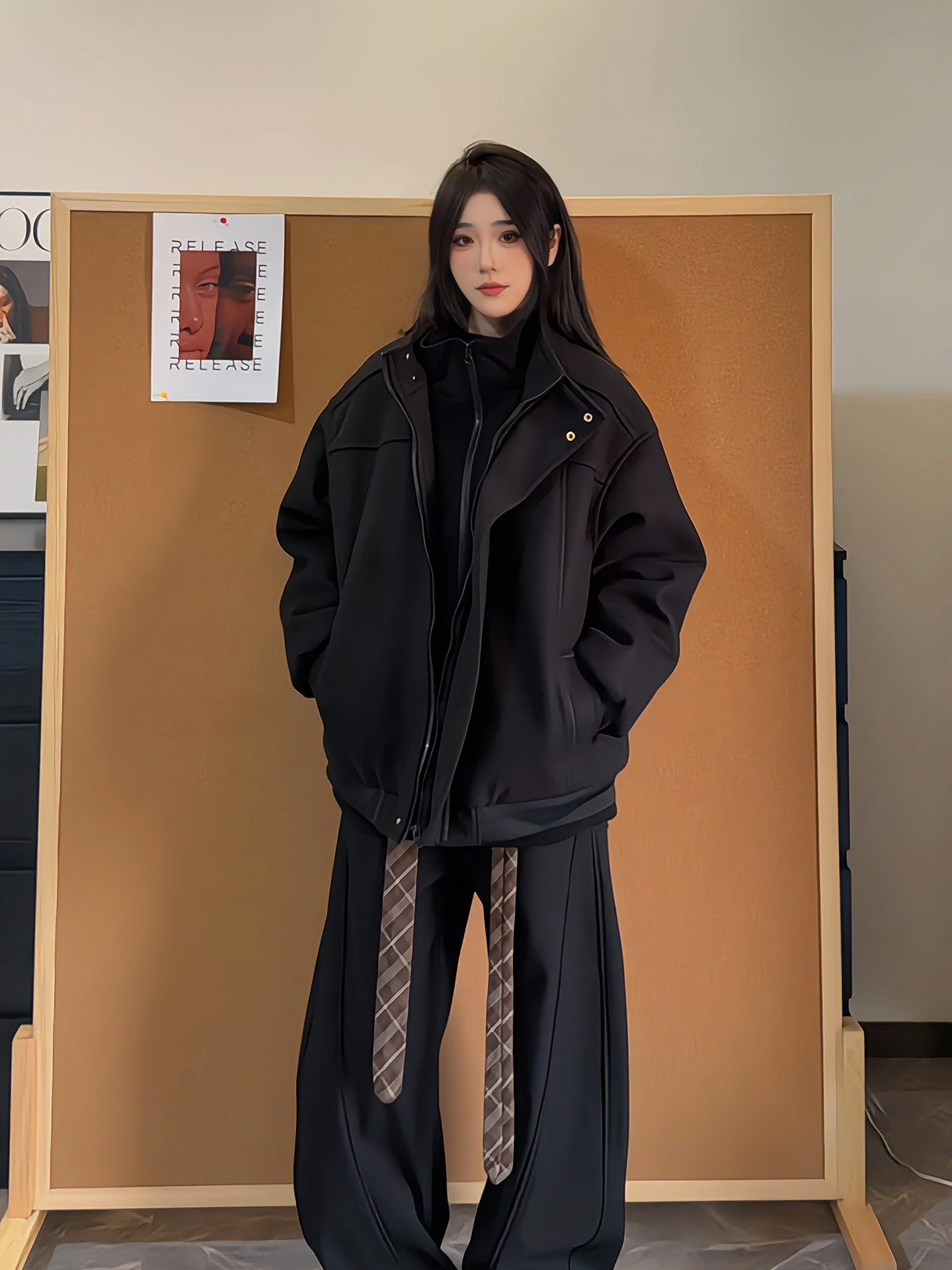 

Мужская утепленная зимняя куртка из шерсти и хлопка, черная, в бейсбольном стиле, с воротником-стойкой, теплая, повседневная, модная, весенняя, молодежная