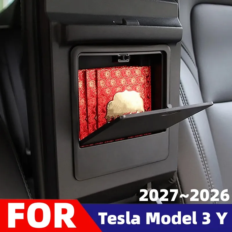 

For Tesla Model 3 Y Model 3 Highland Model Y Juniper 1pc Car Center Console Organizer Box Armrest Hidden Storage Box Accessories