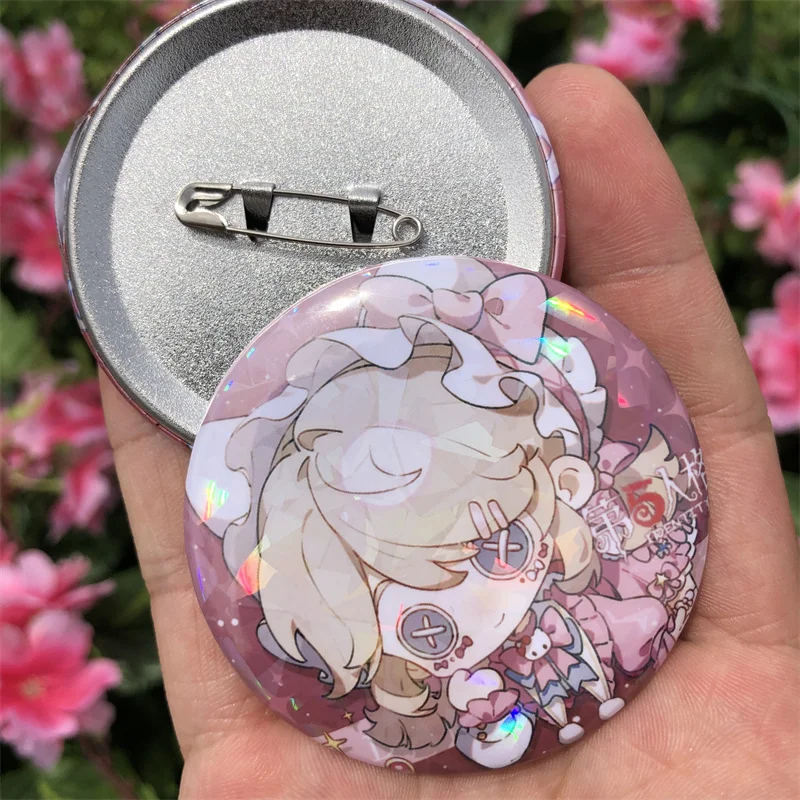 Game Identity Ⅴ Emma Woods Gardener Cosplay Anime Badge Pin Tinplate Laser Brooch Accessories Prop