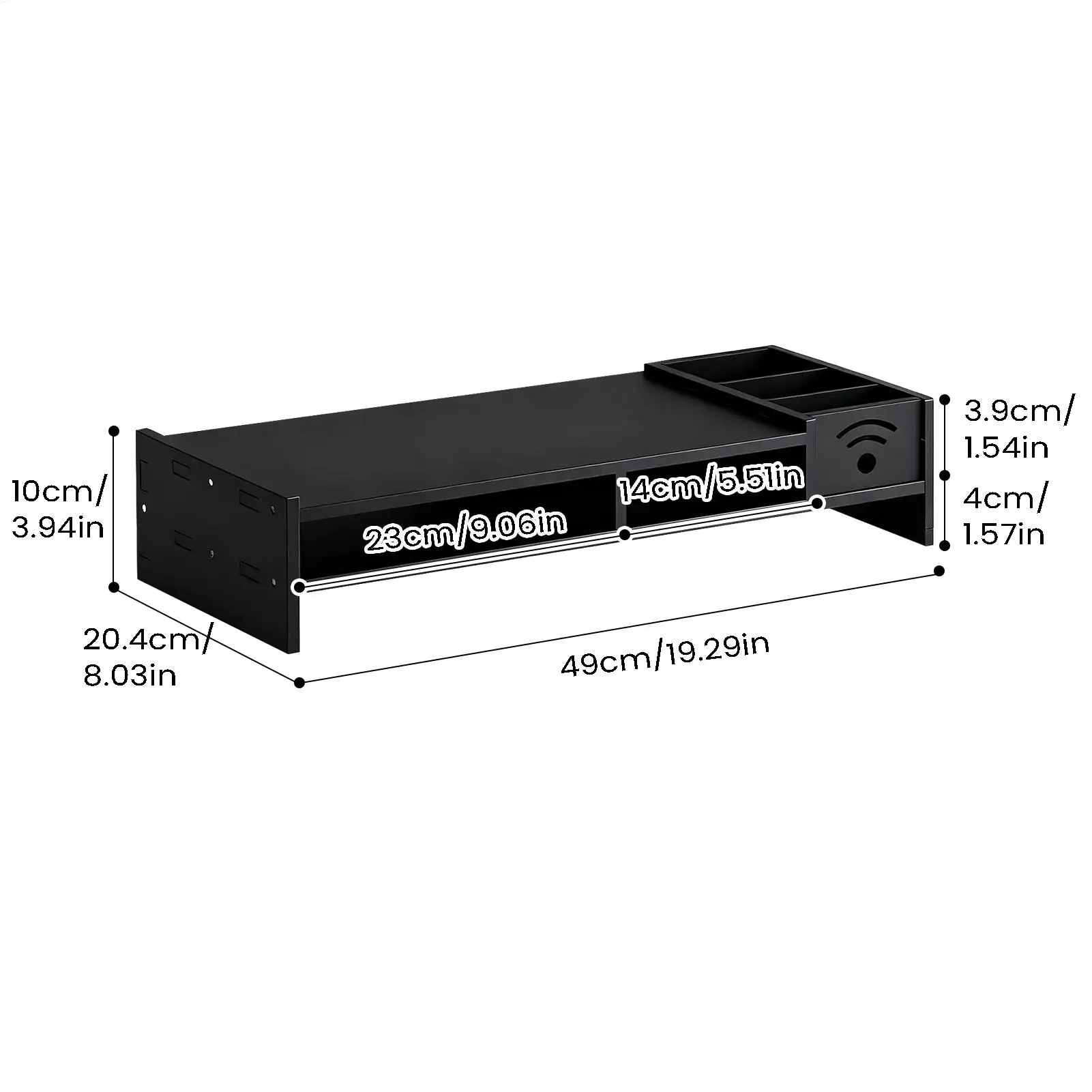 Fotografia 7: Suporte Ergonômico para Monitor de 2 Níveis com Prateleira de 4,3 Polegadas de Altura e Organizador de Armazenamento para Mesa e Laptop