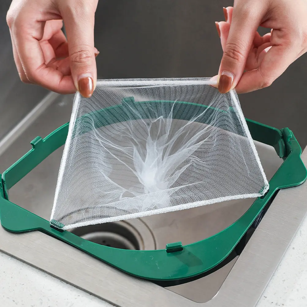 

1Set Sink Corner Strainer Basket Triangle Rack Kitchen Sink Filter Mesh Bag Net Food Drainer for Leftovers Fruits Vegetables