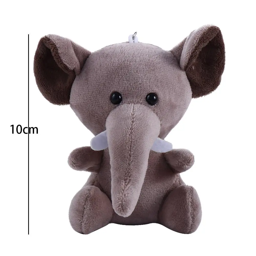 10cm hermano de la selva pequeño colgante elefante Tigre Animal de peluche llavero de peluche juguete de peluche llavero de muñeco de peluche