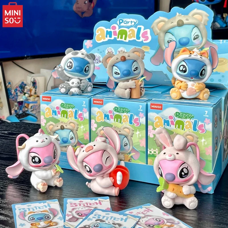 

MINISO Lilo & Stitch Animal Party Series Blind Box Anime Disney Desktop Ornaments Children Toys Cute Model Figure Daughter Gift