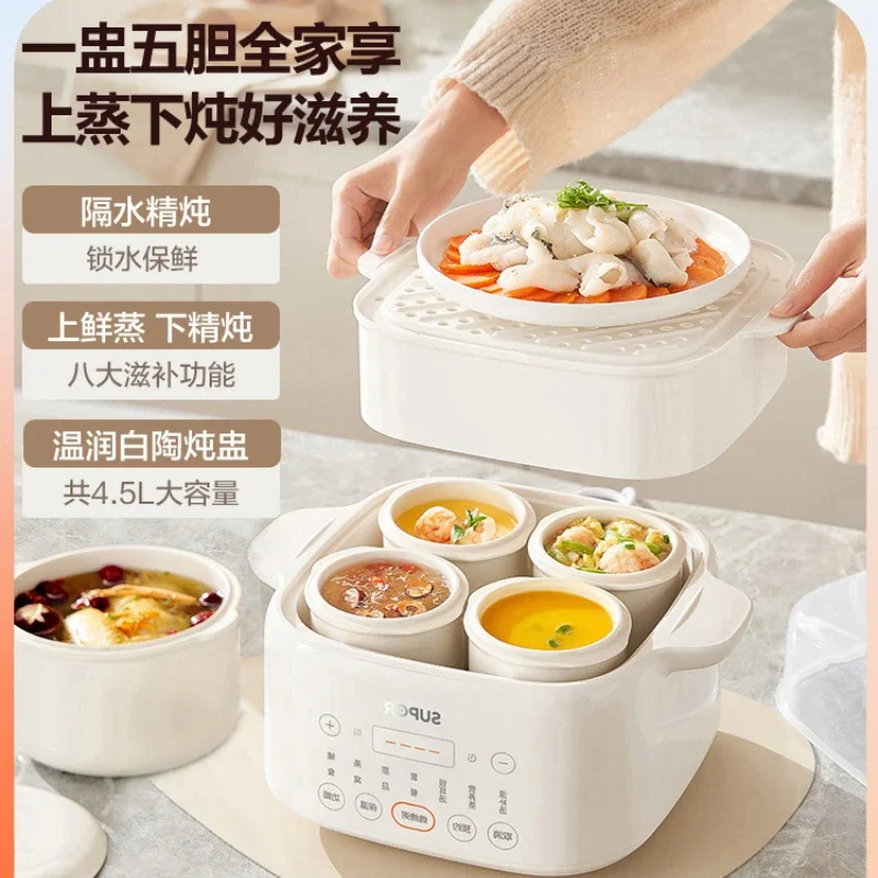 220V Versatile Electric Ceramic Stewpot for Soup, Bird's Nest and Congee