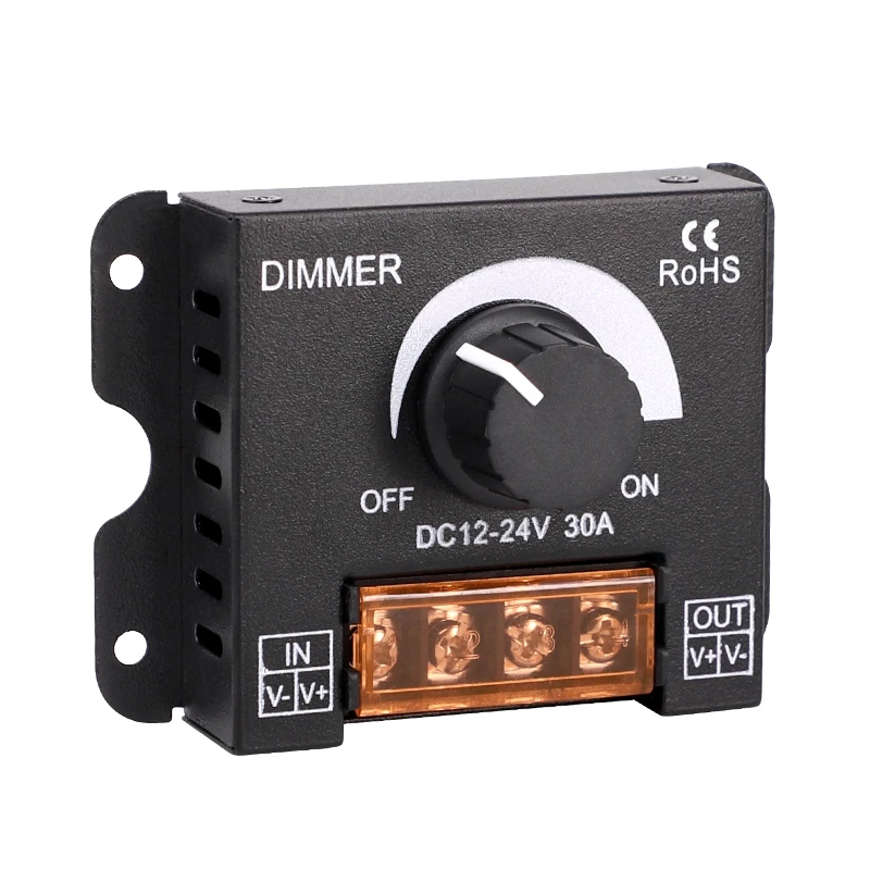 DC 12V 24V LED Dimmer Switch 30A 360W 720W Voltage Regulator Adjustable Controller For LED Strip Light Lamp LED Dimming Dimmers