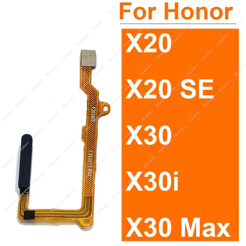 For Huawei Honor X20 X20Se X30 X30i X30 Max Power Fingerprint Sensor Touch Home Key FingerPrint Sensor Flex Ribbon Parts