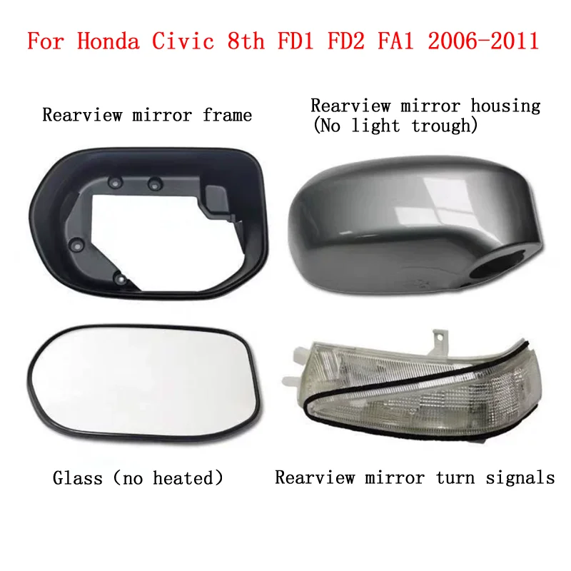 Auto Links Rechts Rückspiegel Glasabdeckung Rahmen Blinkleuchte für Honda Civic 8. Generation FD1 FD2 FA1 2006 2007 2008 2009 2010 2011