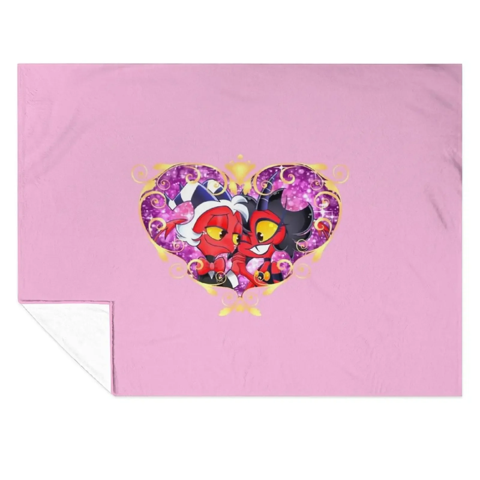 

Helluva Boss Moxxie and Millie Heart Frame Throw Blanket Multi-Purpose heavy to sleep Weighted Luxury Designer Blankets