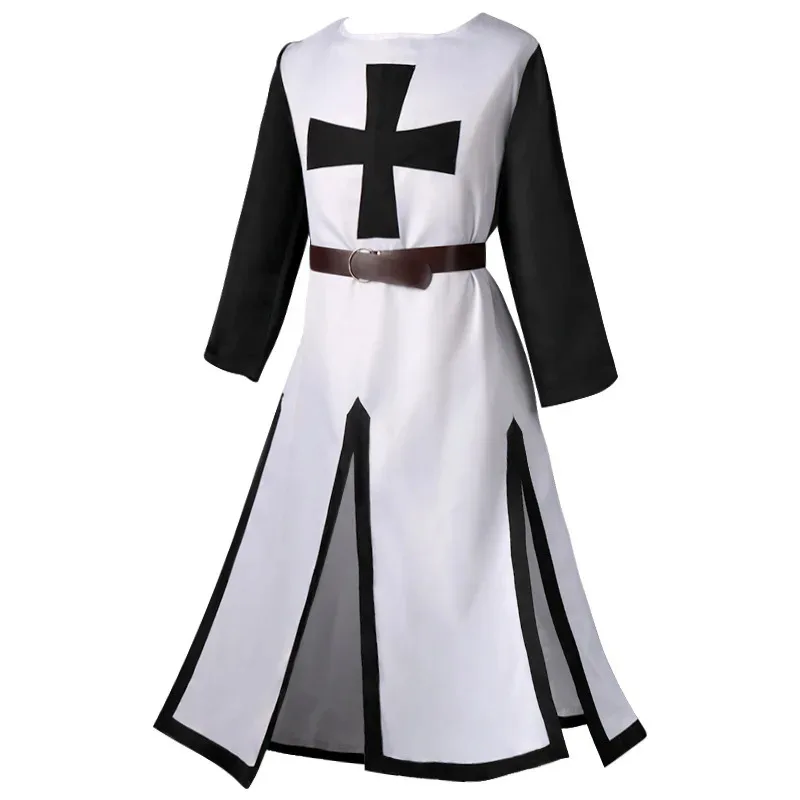 

2025 11 Men's Medieval Robes Templar Knight Cosplay Crusader Surcoat Long Short Sleeve Top Reenactment Costume