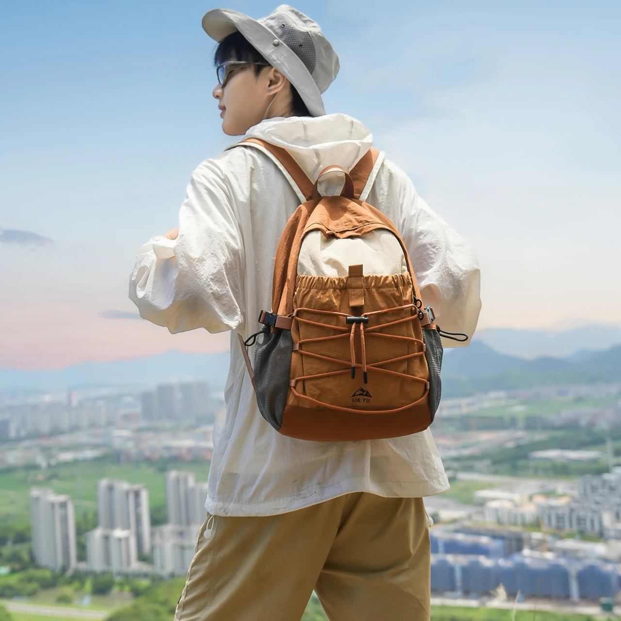Oxford Criss-cross Outdoor Hiking Backpack Women Men Lightweight Travel Daypack Drawstring Sports Camping Climbing Rucksack