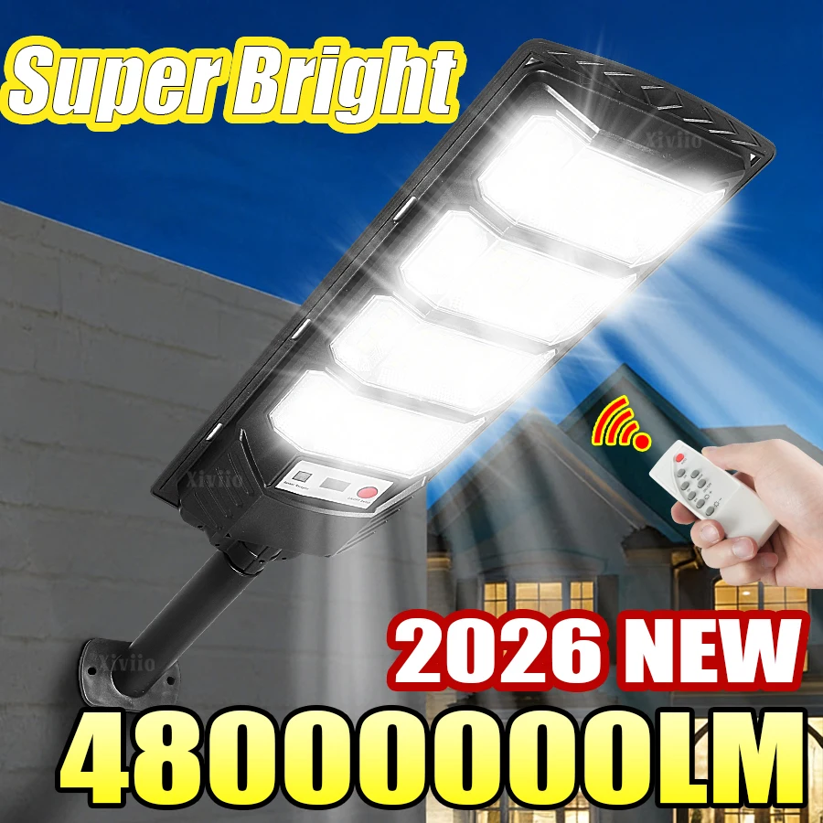 

Солнечный светодиодный светильник 48000000 лм, сверхъяркий, 10000 Вт, мощный уличный светильник с датчиком движения, водонепроницаемый, для сада и улицы