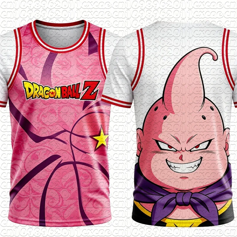 Dragon Ball Majin Buu Print Quick Dry T-Shirt 2026 Summer Unisex Oversized Sports Tee Breathable Anime Basketball Football Top