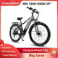 Cmacewheel F26 Electric Bike Peak 950W 48V 18Ah 29*2.25″ Slim Tires City Commuting E-bike Hydraulic Oil Disc Brakes Max 35km/h