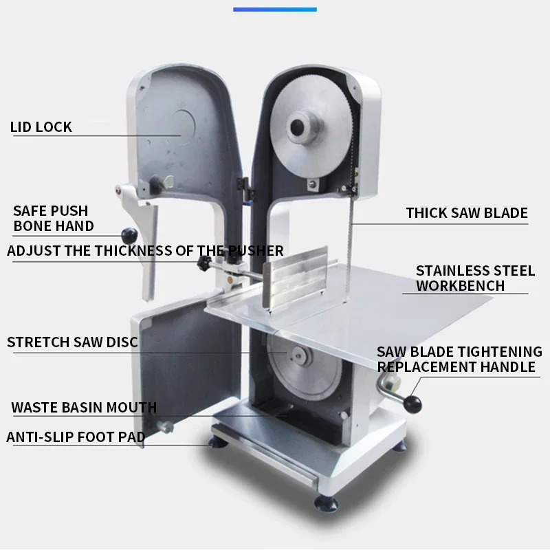 J310 máquina de corte de osso comercial desktop osso cortar carne viu máquina de corte peixe trotter bife