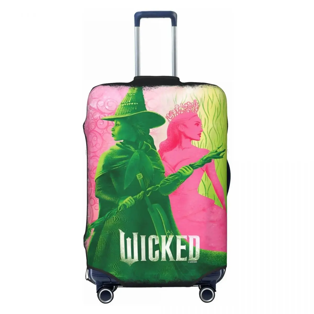 Wicked Elphaba & Glinda Tonal Suitcase Cover Musical Movie 2024 Holiday Cruise Trip Strectch Luggage Accesories Protector