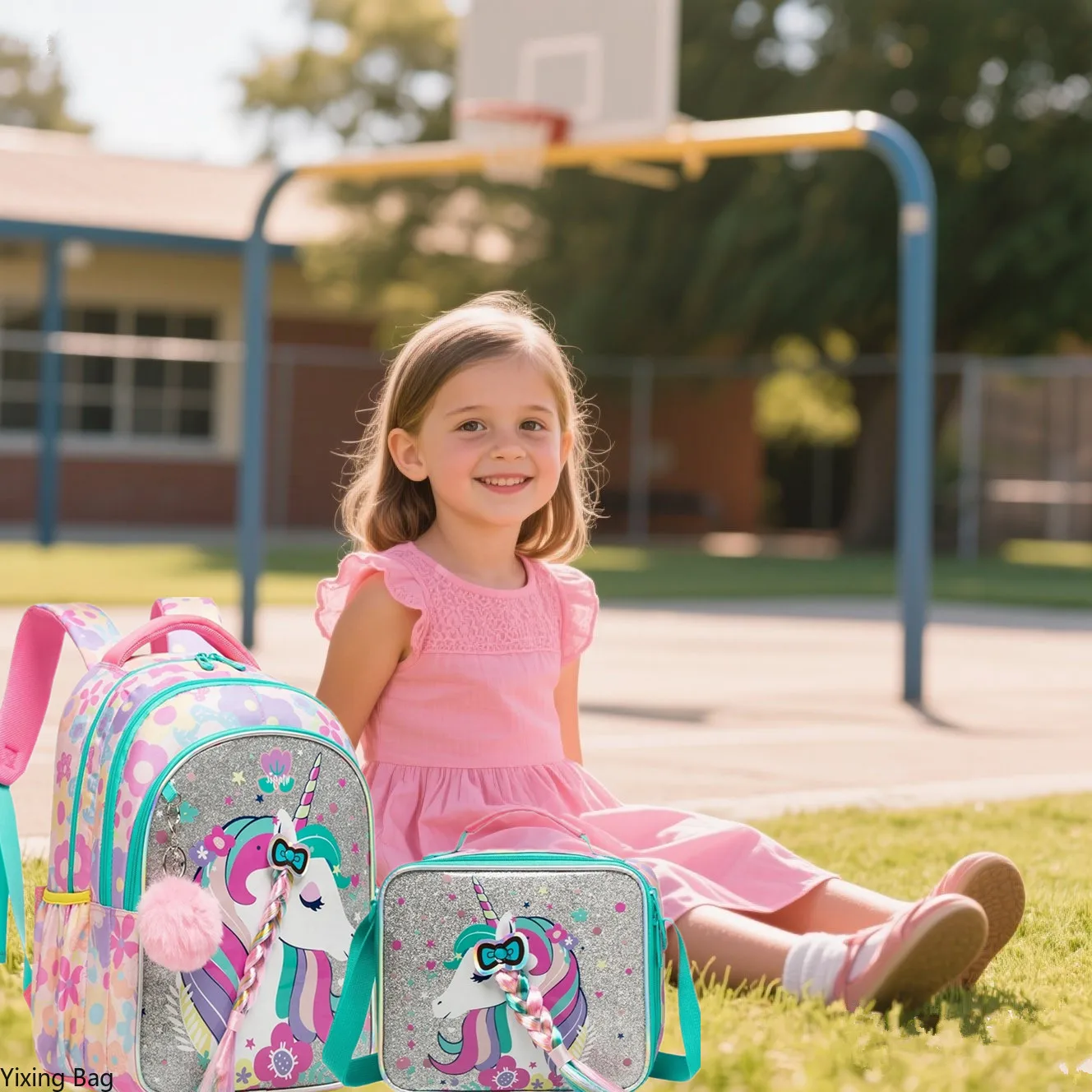 Girls Backpack Set Cute School Backpack Combo for Elementary Student Lightweight Durable Bookbag Back To School Perfect Gift