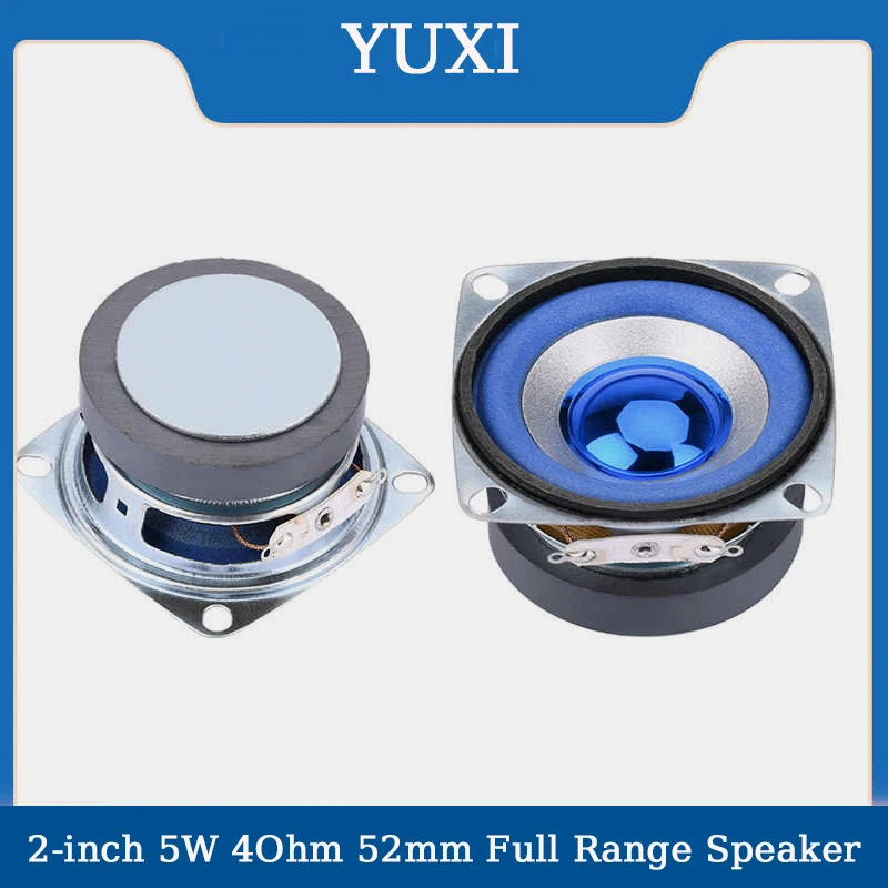 YUXI 1PCS 2-inch Voor 5W 4ohm Blauw Full-frequentie Luidspreker 52mm Vierkante 5W 4 Ohm Kleine Luidspreker Luidspreker