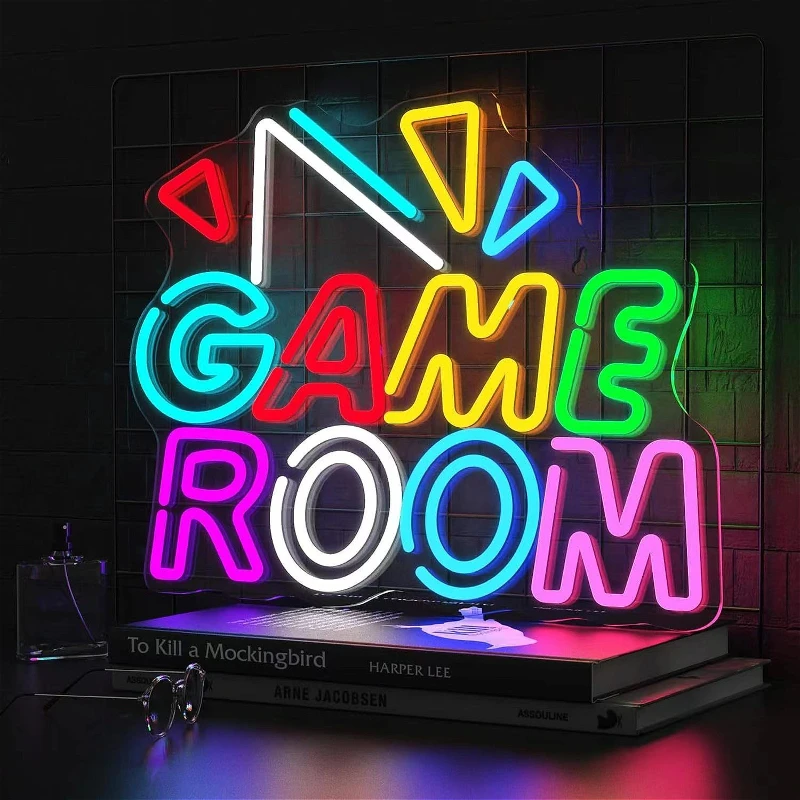 LED Neon Game Controller Ambient Light, Engraved Lamp Sign, Entertainment Room Indoor Party Decoration