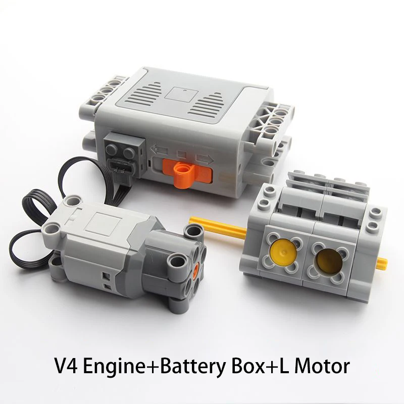 Bloques de construcción MOC, ladrillos de alta tecnología, juguetes, batería de Motor, componentes de potencia de Motor de 2/4/6 cilindros, PF modificado, Compatible con LEGO