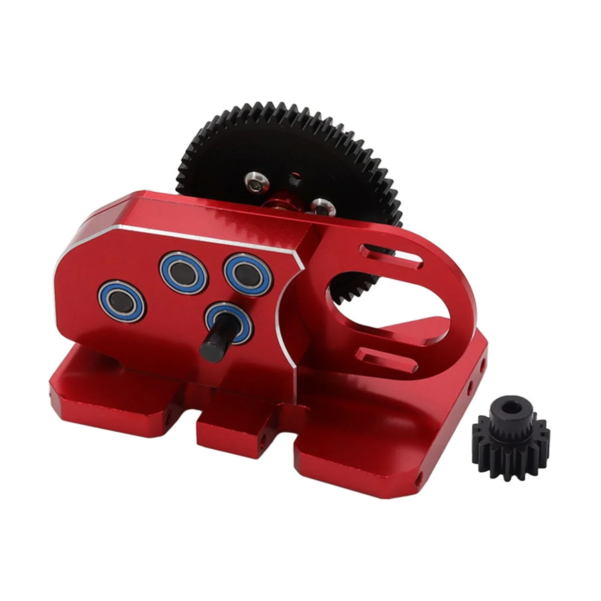 

2Low CNC Gearbox Middle Transmission Box with Overdrive Gear for LCG 1/10 RC Crawler Axial SCX10 III 90046 TRX4 Red