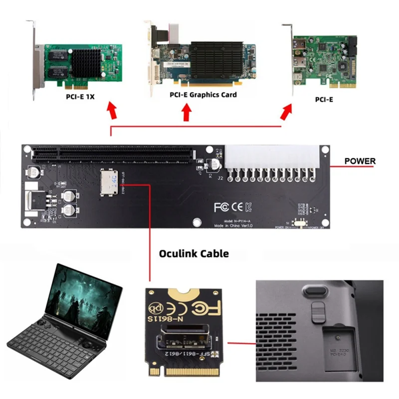 

Classic-PCI-E 3.0 M-Key M.2 к Oculink SFF-8612 SFF-8611 Хост-адаптер Внешняя видеокарта SSD-конвертер для GPD WIN Max2