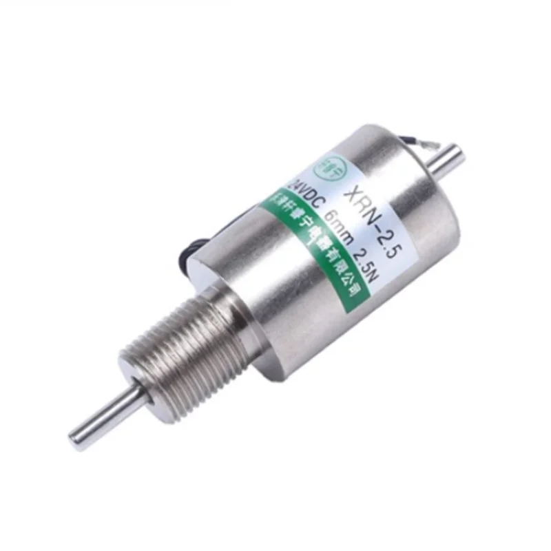 

DC tubular electromagnet solenoid coil tube push pin type DC 12V 24V XRN-2.5 Stroke 6mm 14W Suction 250g Retention force 350g