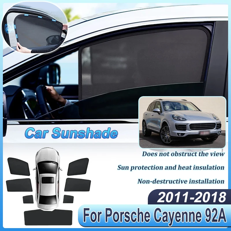 

Car Sun Visors For Porsche Cayenne 92A Accessories E2 2010-2018 Light blocking Curtains Privacy Mesh Sunshades Auto Accessories