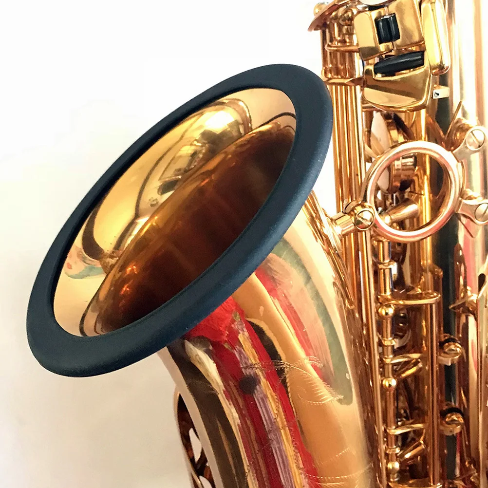 

Alto Saxophone Mute Silicone Ring Black Noise Reducing Protective Case Sax Trumpet Practice Ring Alto Sax Mute