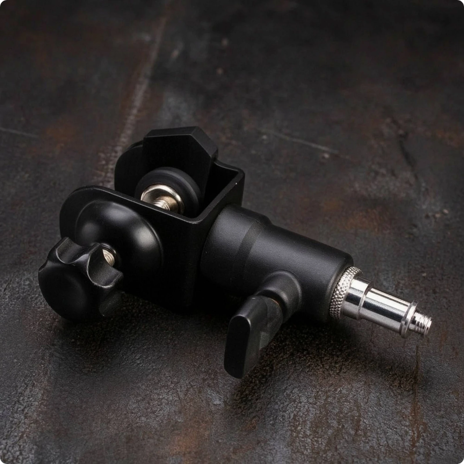 C-Clamp with Threaded Connector Matte Black C Clamp with Mounting Column Camera Mount Heavy Duty Adjustable for Photographers view 2